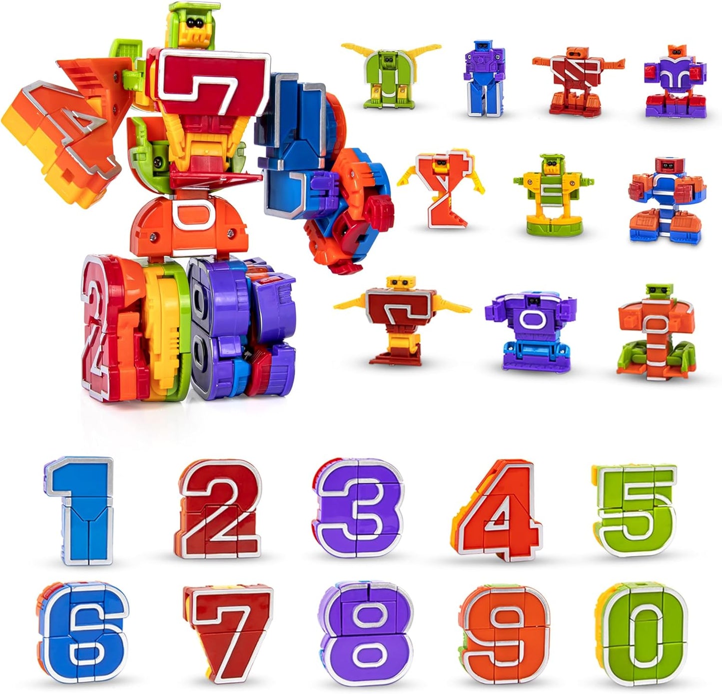 Lydaz Number Bots: Action-Packed Math Education for Boys (10Pcs)