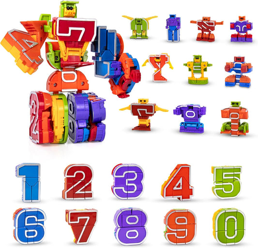Lydaz Number Bots: Action-Packed Math Education for Boys (10Pcs)
