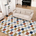 Super Soft Rug for Bedroom 8x10 Ft Rainbow Checkered - Cloudlike