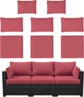 Outdoor Cushion Slipcovers 8-Pack for 3-Seat Rattan Sofa - Fuchsiared