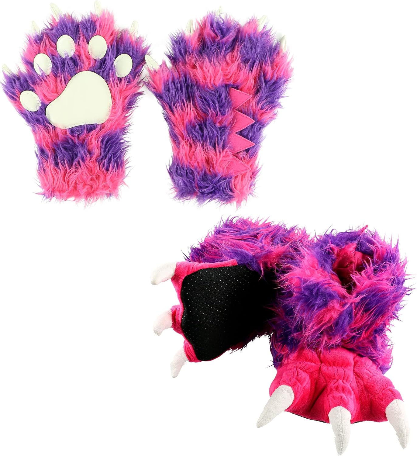 Cute Animal Paw Mittens and Slippers Set for Kids and Adults