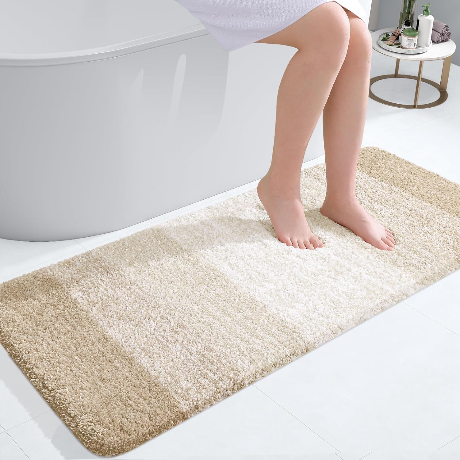 OLANLY Extra Soft Microfiber Bathroom Runner Rugs for Home Decor
