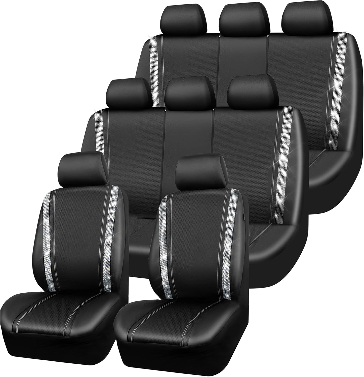 Bling Diamond Car Seat Covers for Women - Sparkly Rhinestones