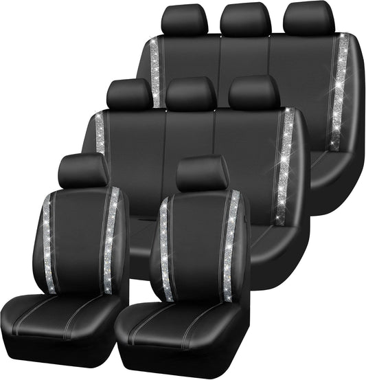Bling Diamond Car Seat Covers for Women - Sparkly Rhinestones