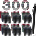 300 Pack Black Pens Bulk Retractable No Bleed Click Black Ink Smooth