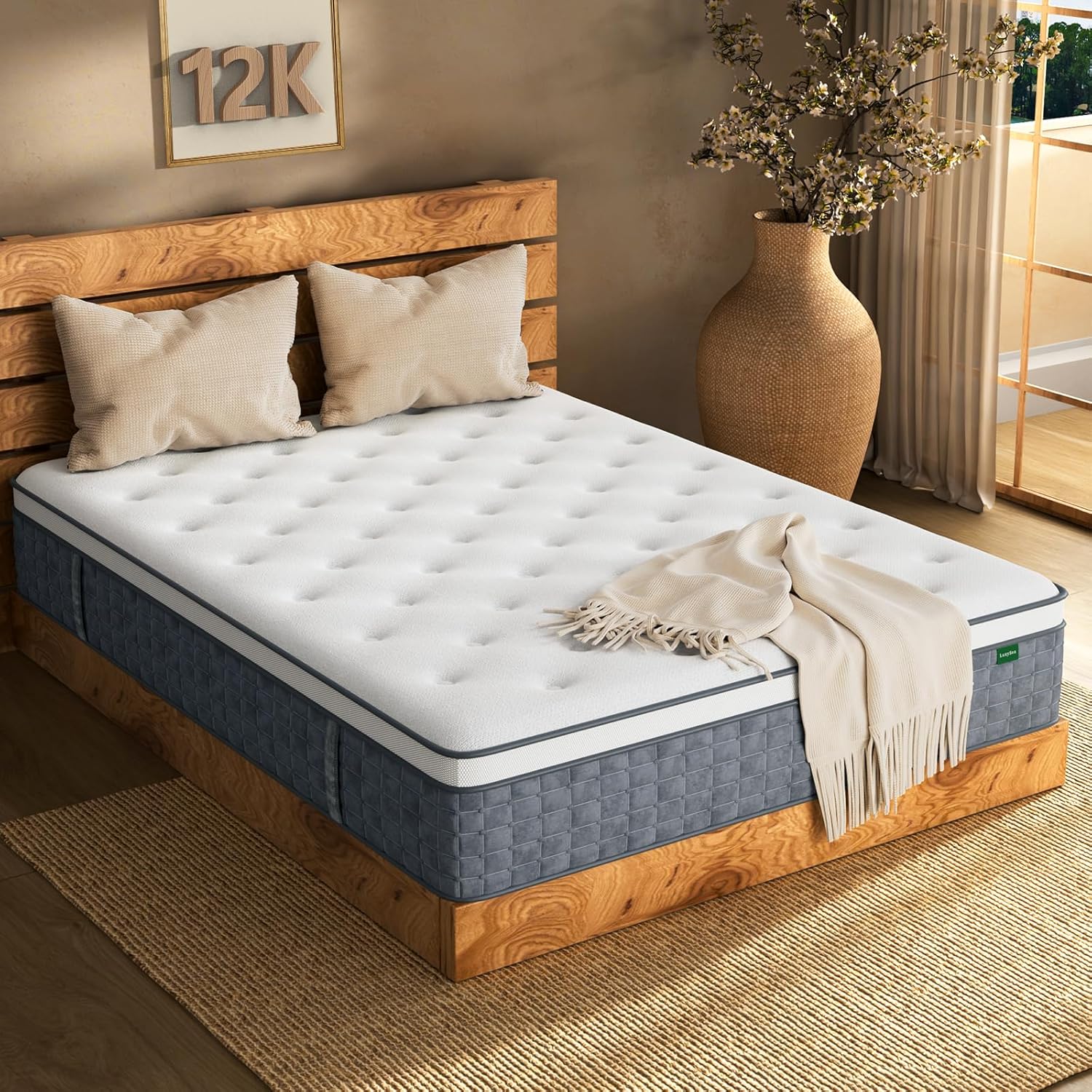 Luxysea King Mattress 12 Inch Memory Foam Hybrid Comfort