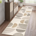 Boho Runner Rug Washable 2x8 ft - Soft Non Slip Neutral Beige