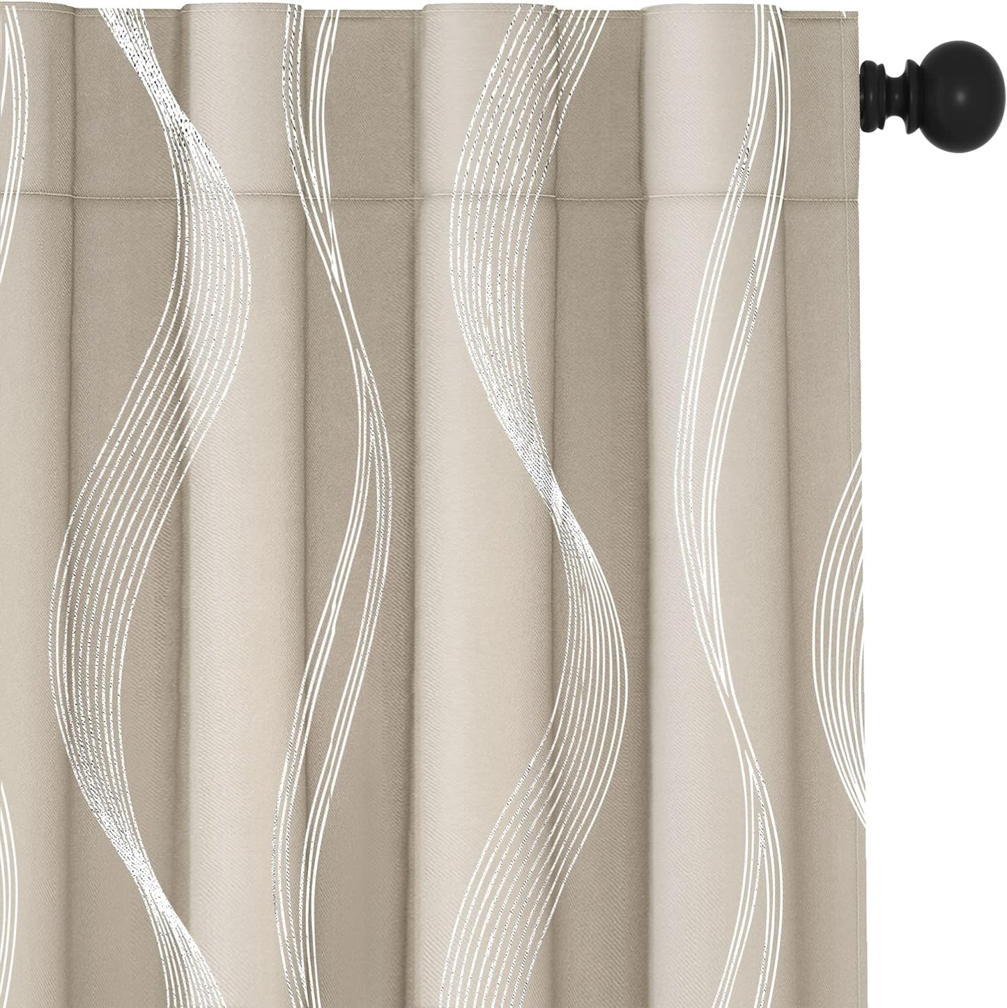 Deconovo Geometric Blackout Curtains 42x84 - Energy Saving