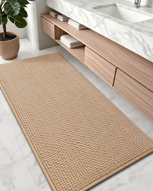 Chenille Pile Long Bathroom Runner Rug for Stylish Comfort