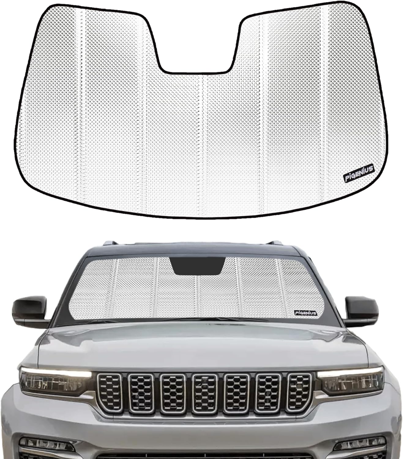 B Pigenius Windshield Sun Shade for Jeep Grand Cherokee 2022-2025
