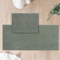 FRESHMINT Chenille Bathroom Rugs Set 2-Piece - Soft, Absorbent Sage