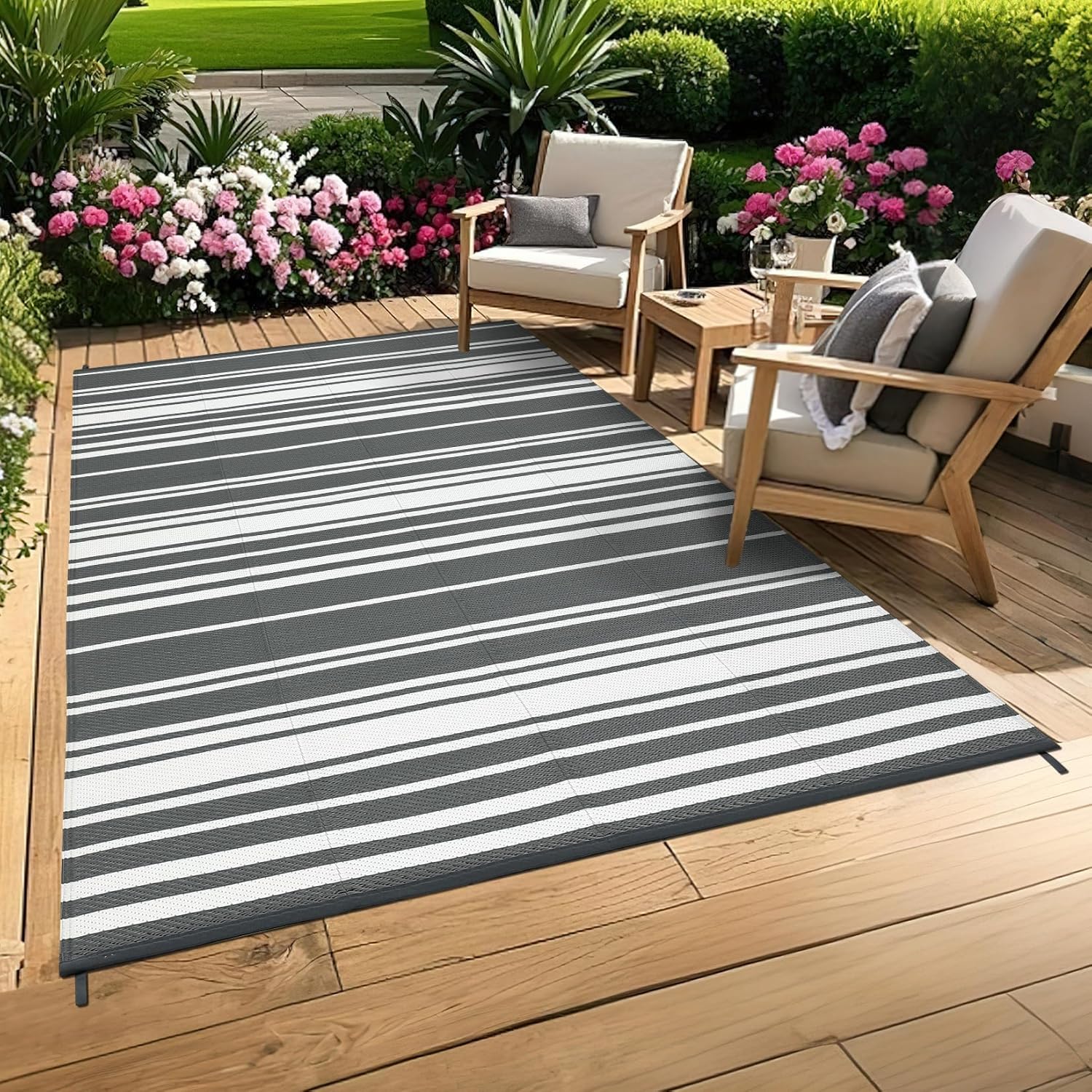 Waterproof Outdoor Rugs 8x10 for Patio RV Beach and More