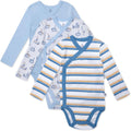 3-Pack Organic Cotton Long Sleeve Kimono Bodysuits - Side-Snap Pack