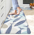 Coastal Kitchen Rugs Set of 2 Beach Mats - Cushioned Anti-Fatigue