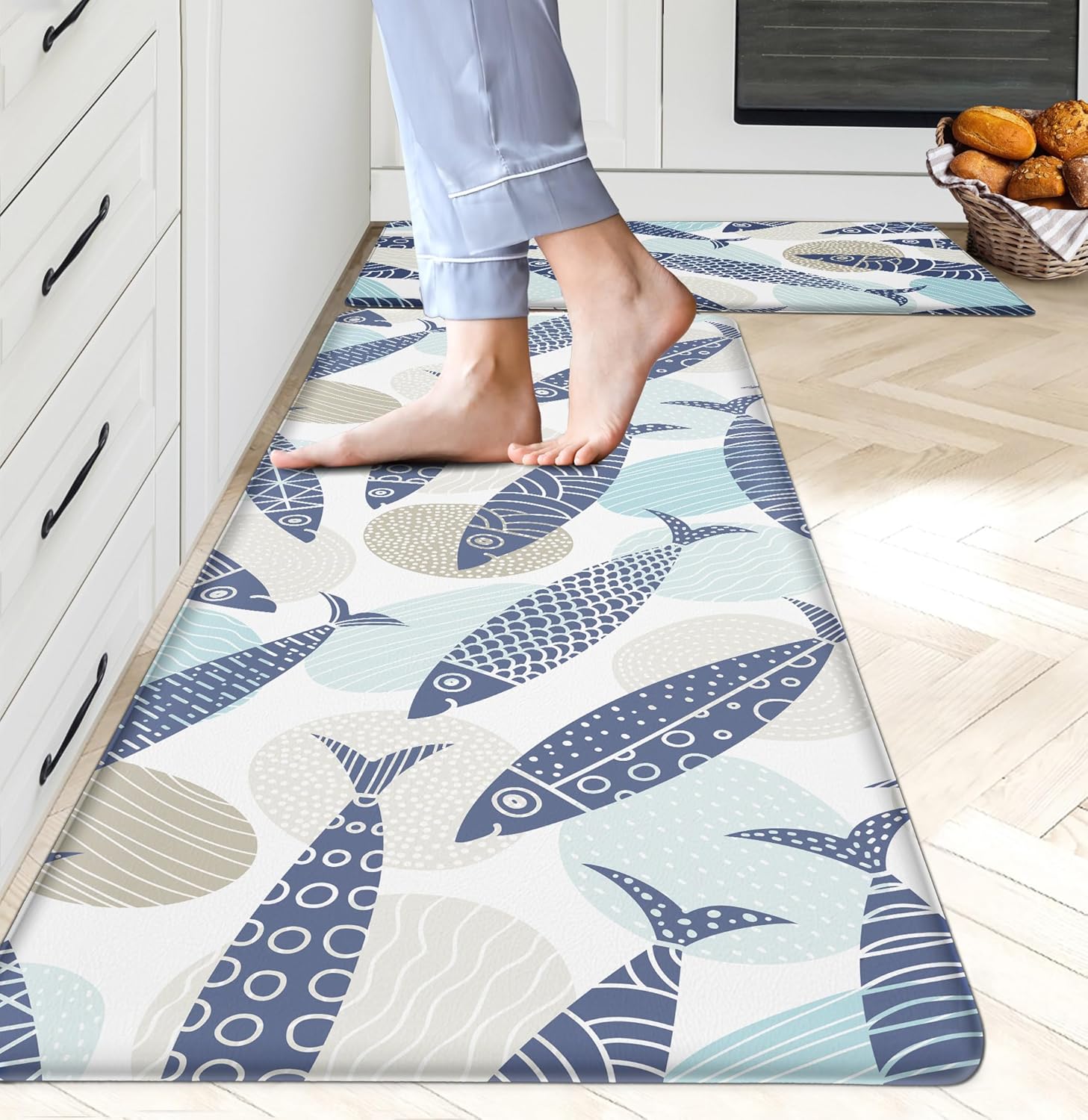 Coastal Kitchen Rugs Set of 2 Beach Mats for Comfort and Style
