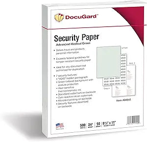 DocuGard Advanced Medical Security Paper for Prescription Printing