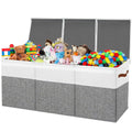 Large Toy Box Chest Toy Storage Organizer - Spacious, Stackable Grey