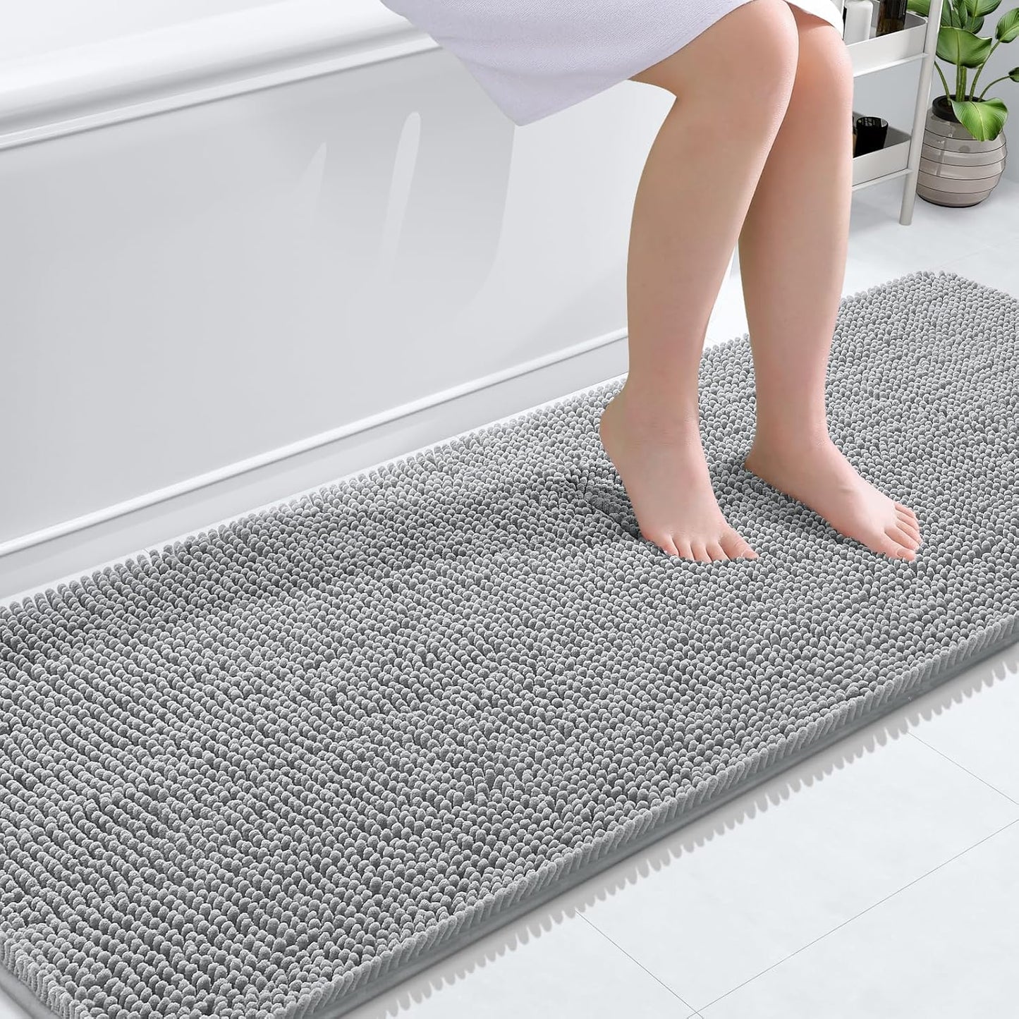OLANLY Extra Soft Chenille Bathroom Rugs 70x24 for Comfort