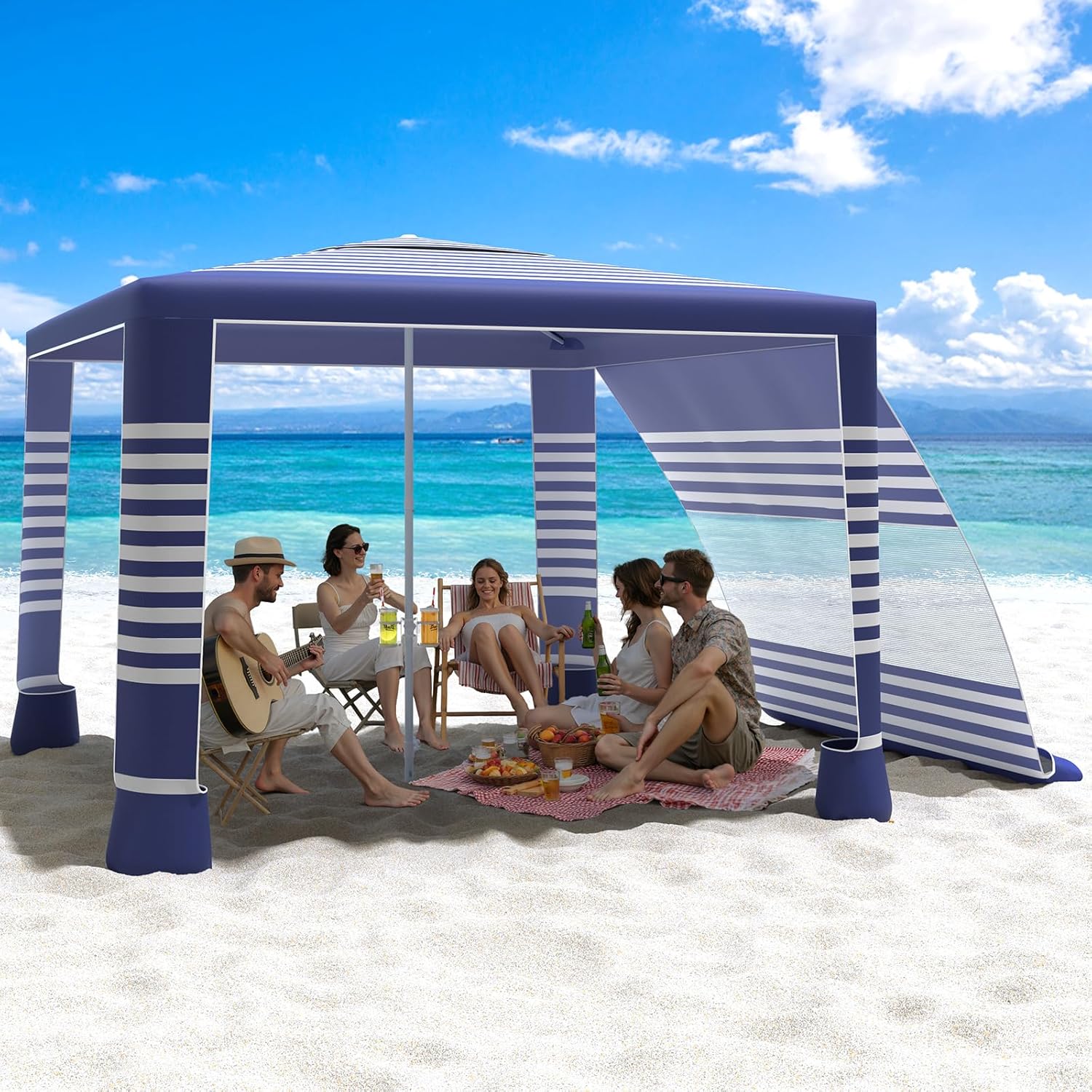 MoKo Beach Cabana - Large Beach Canopy with UPF 50+ Protection