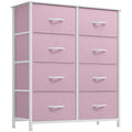 Fabric Dresser for Bedroom with 8 Drawers - Tall Black Storage Chest