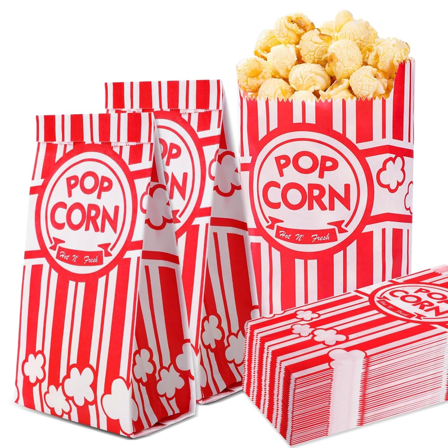 VOISEN Paper Popcorn Bags for Movie Nights and Events