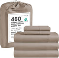 LANE LINEN Split King Sheet Set 450 TC Cotton Sateen - Cooling Comfort