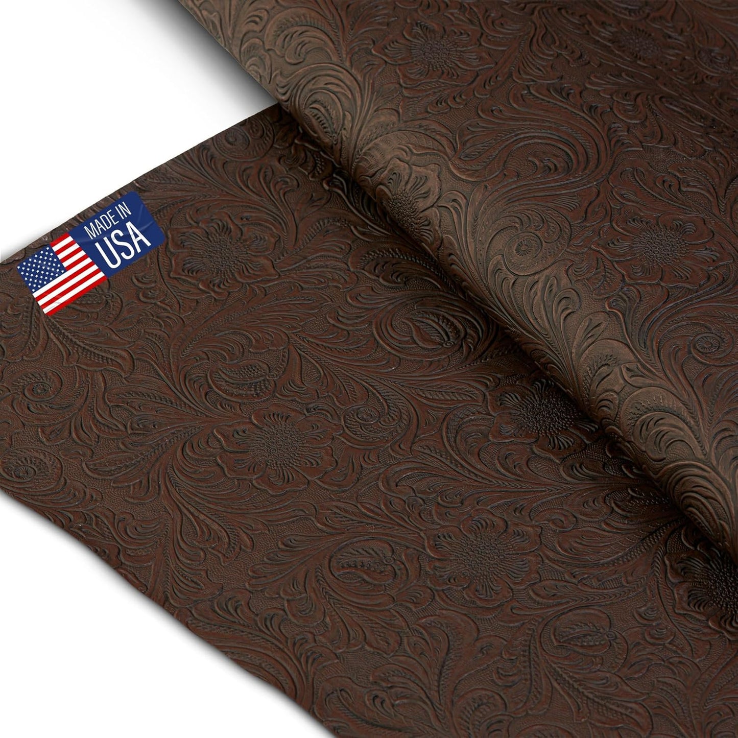 Tooled Faux Leather Western Cowboy Fabric for Crafting Projects