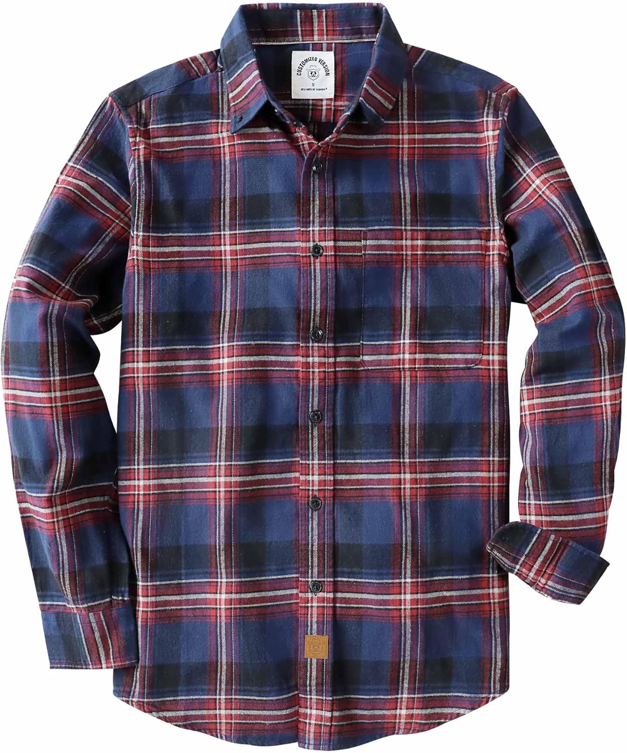 Dubinik Mens Flannel Shirt 100% Cotton Long Sleeve Casual Wear