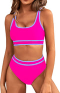 High Waisted Bikini Sets Sporty Two Piece Swimsuits (Style NMHH)
