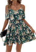 SOLY HUX Women's Boho Floral Print Cold Shoulder Dress Review