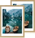 18x24 Frame Set of 2 Natural Oak Wood Style - Rustic Poster & Photo