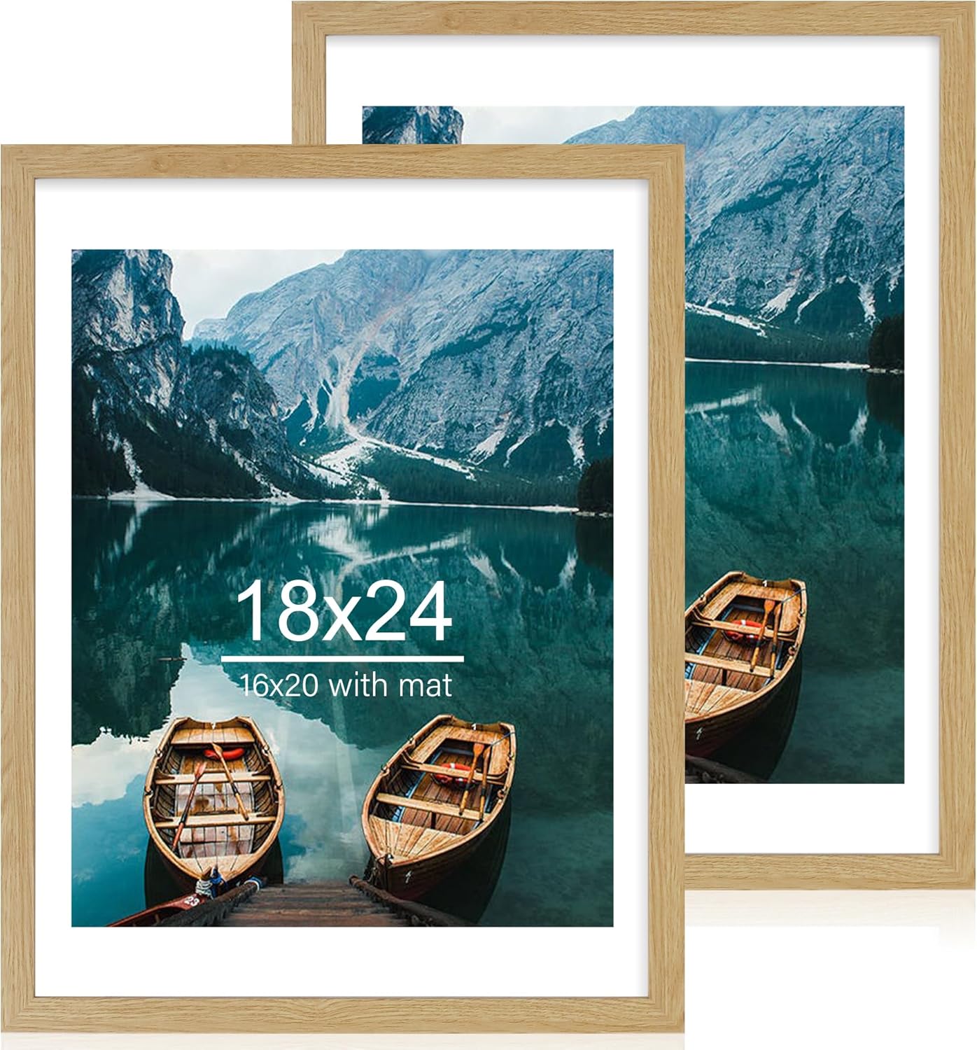 18x24 Frame Set of 2 for Posters and Pictures in Natural Oak