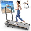 Foldable Treadmill with 10% Incline Upgrade - Compact 4-in-1 Walking