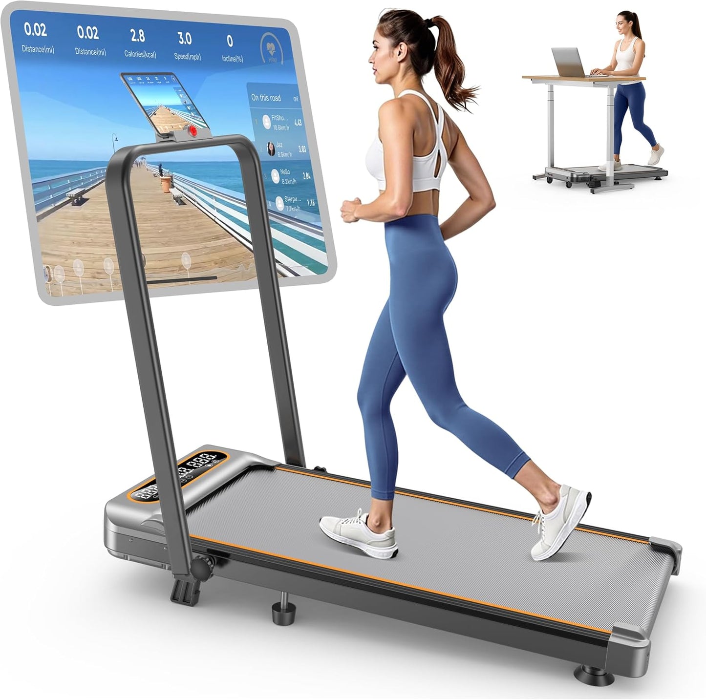 Foldable Treadmill with 10% Incline for Home and Office Use