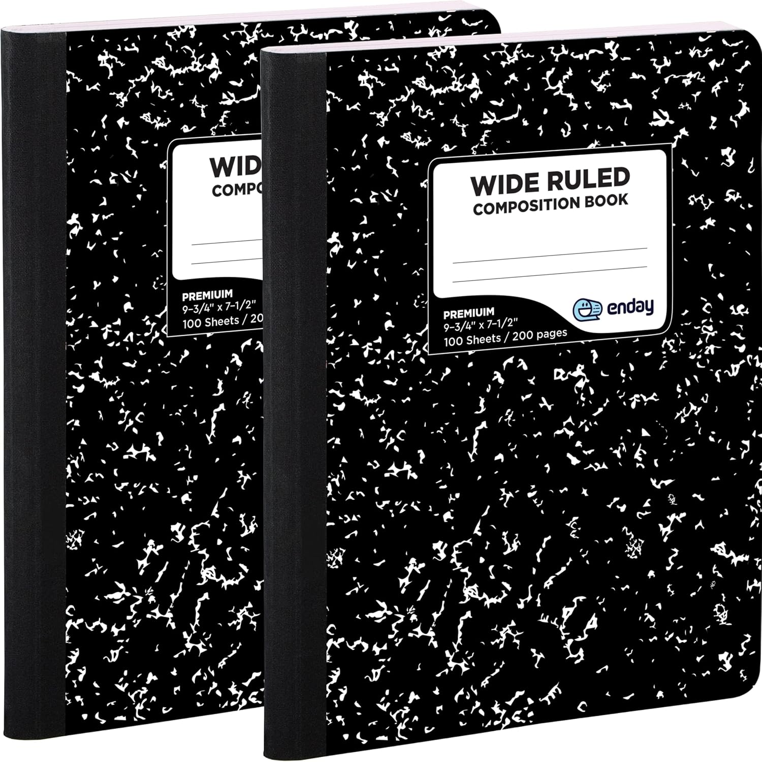 Durable Marble Composition Notebooks 2 Pack - Ideal for School and Journaling