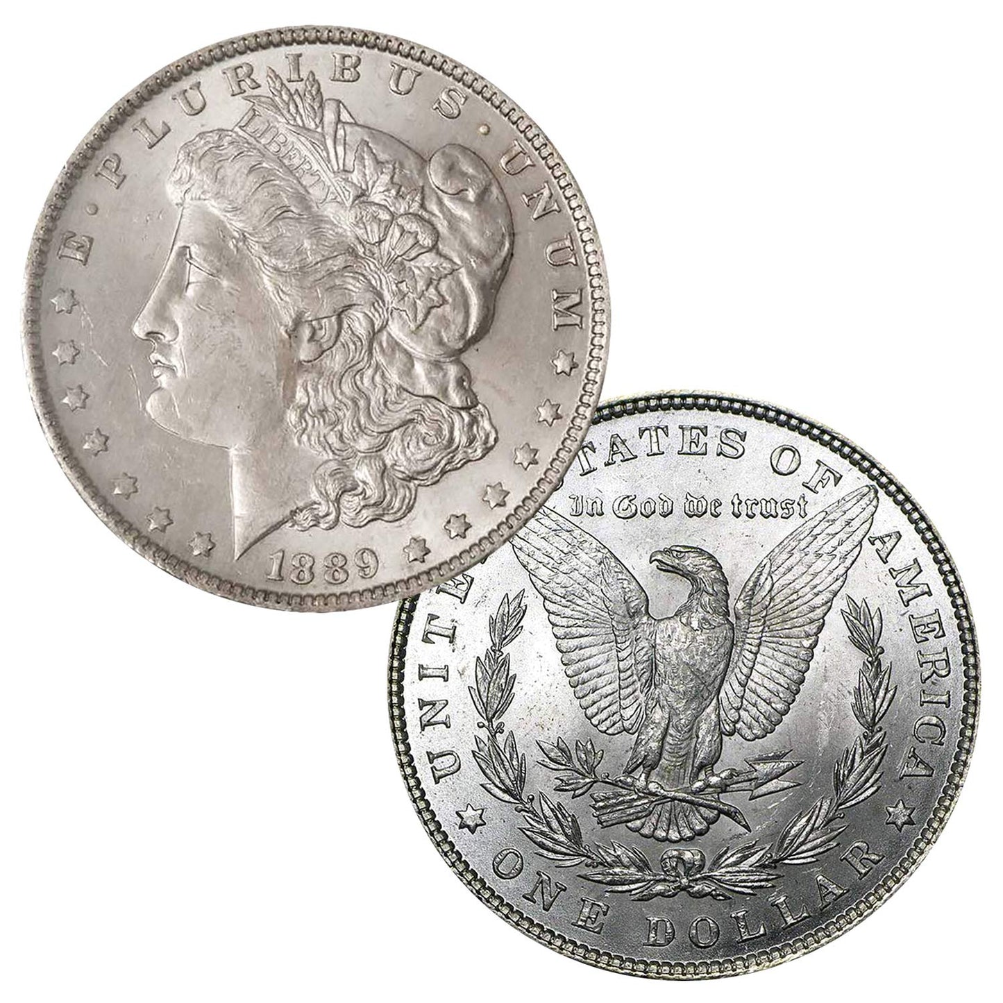 USA 1889 P Morgan Silver Dollar Coin - Brilliant Uncirculated
