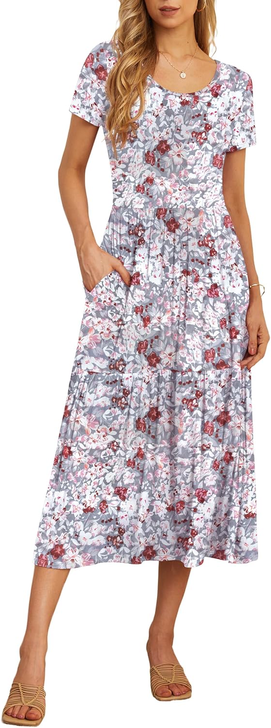 GRECERELLE Women's Summer Casual Maxi Dress with Pockets
