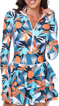 UNIQUEBELLA Rash Guard for Women - Modest Long Sleeve Swimsuit