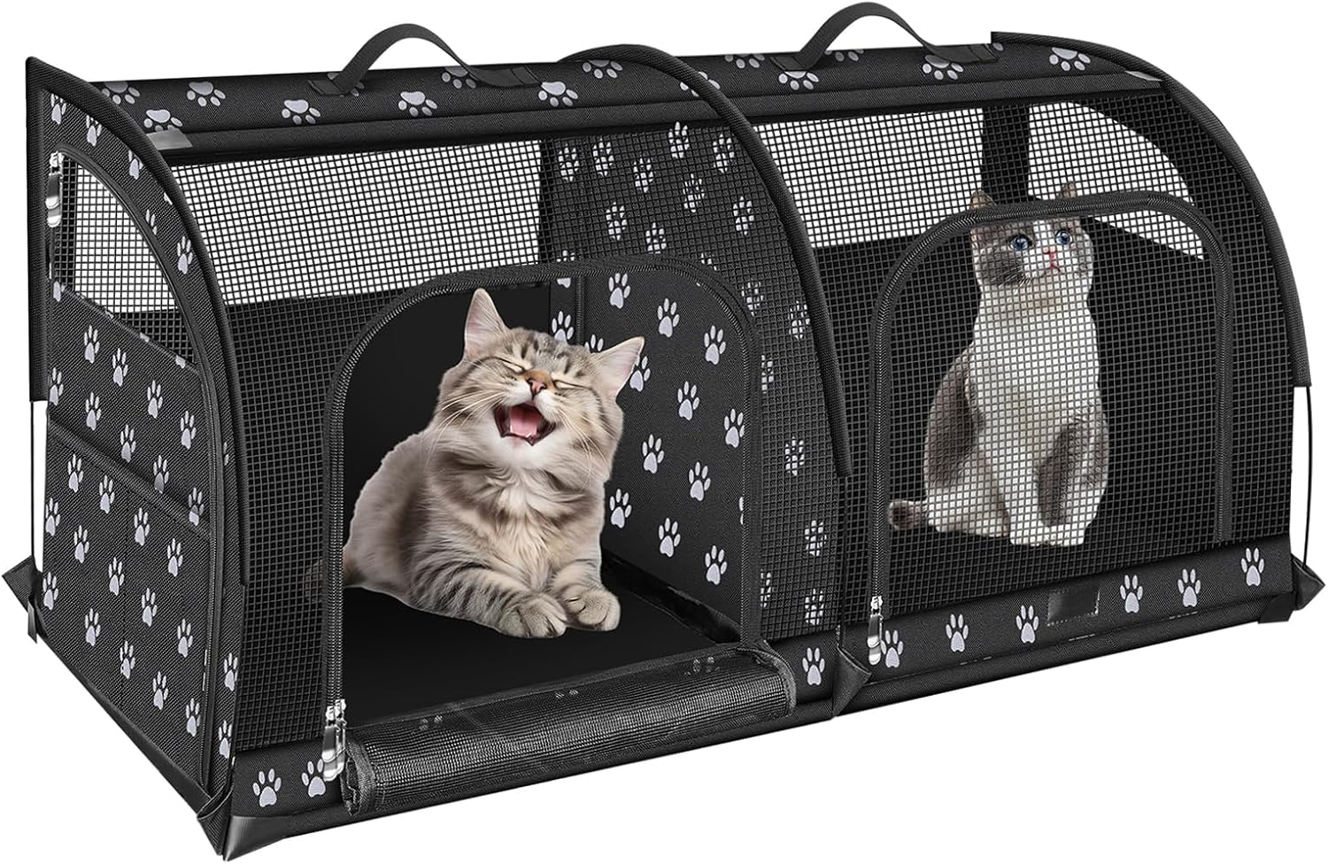 Double Cat Travel Carrier for Two Cats - Portable Pet Crate