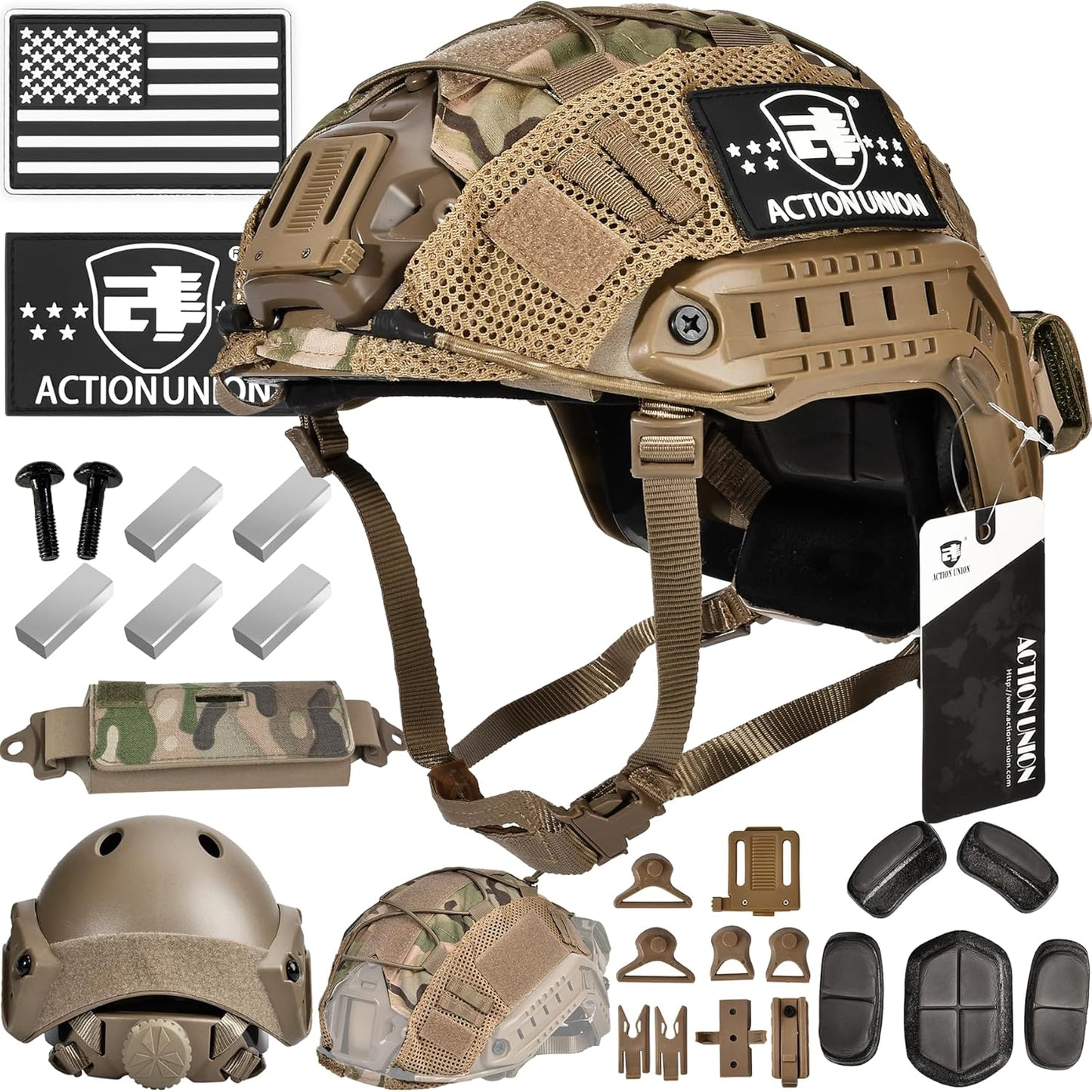 ACTIONUNION Airsoft Helmet Pro Set for Tactical Paintball Use
