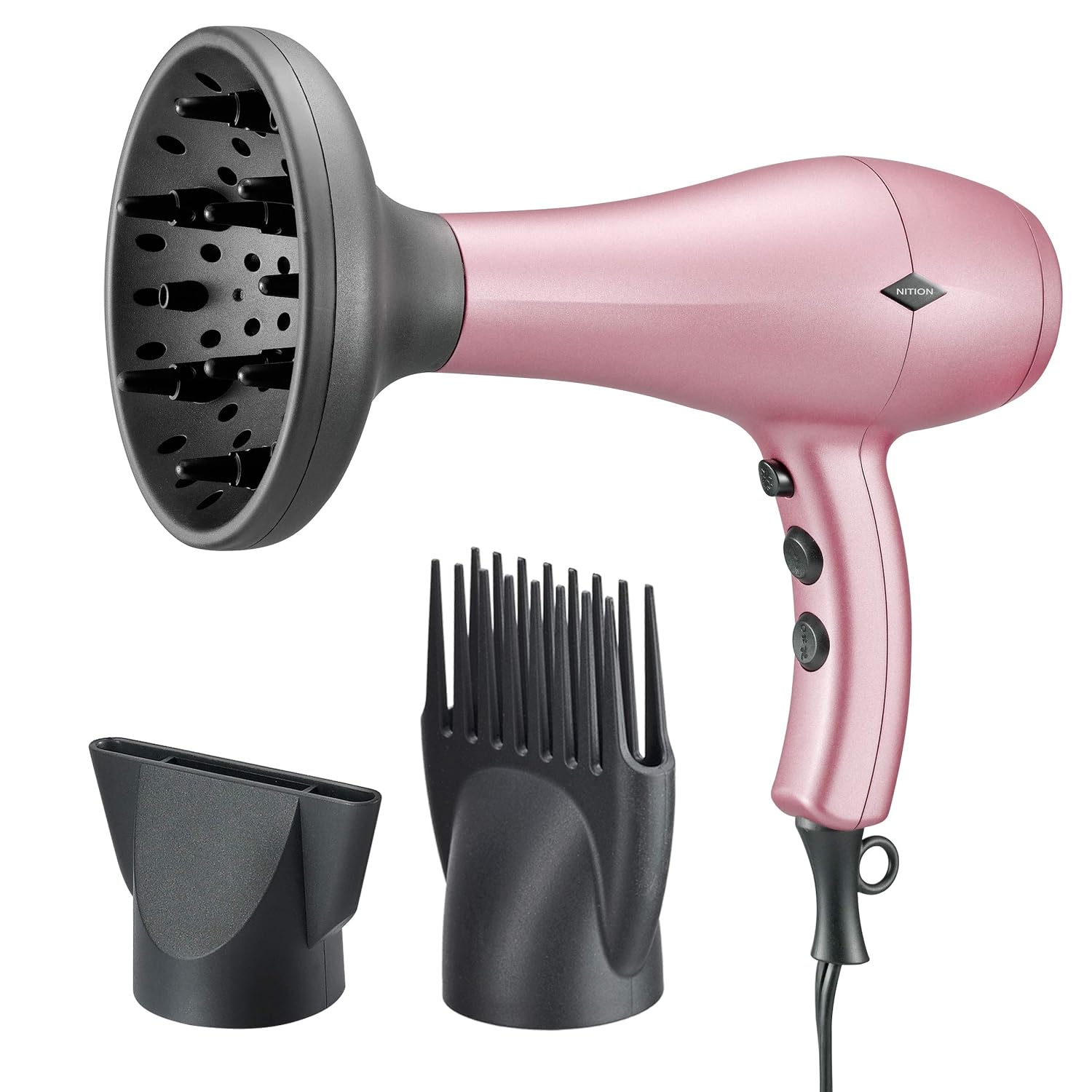 NITION Negative Ions Ceramic Hair Dryer with Diffuser for Quick Drying