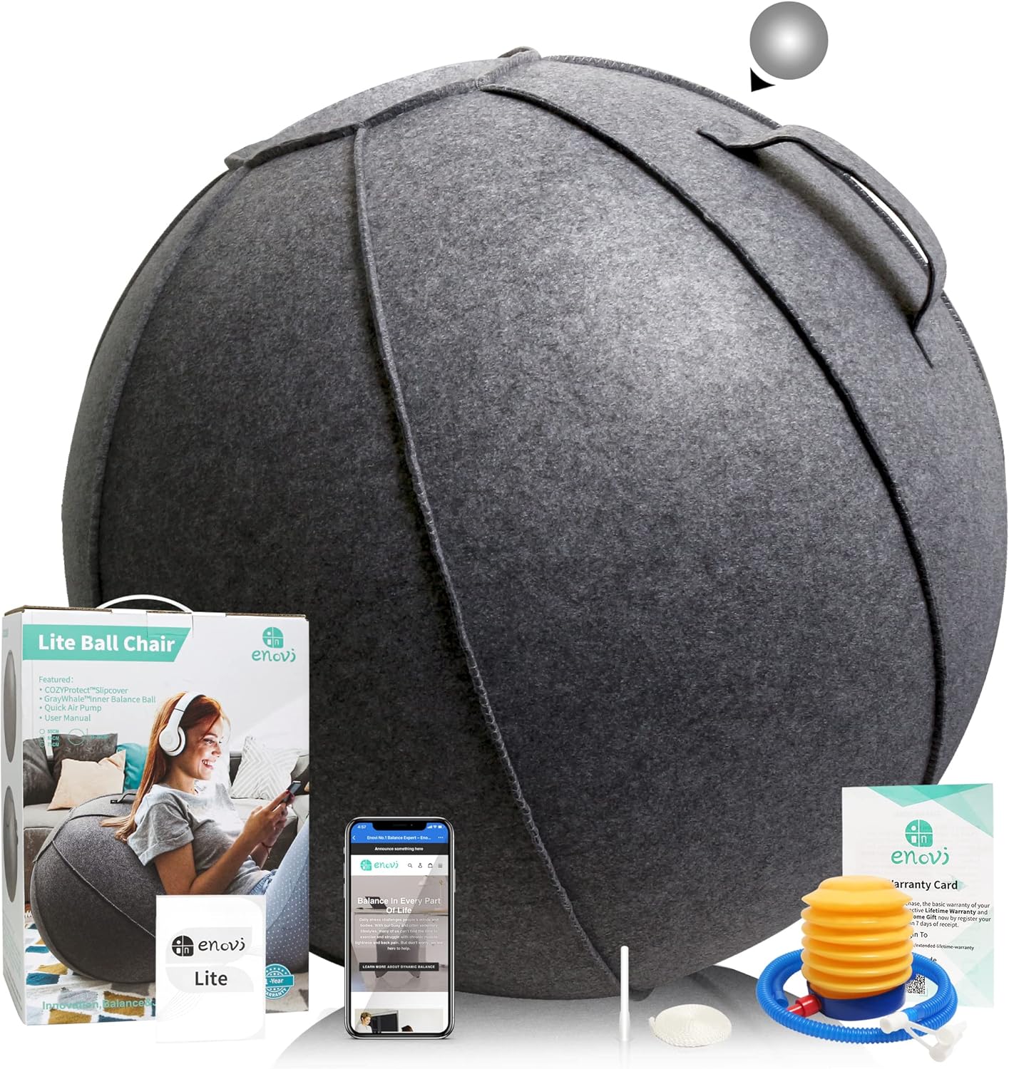 ENOVI Lite Ball Chair: Back Pain Relief!