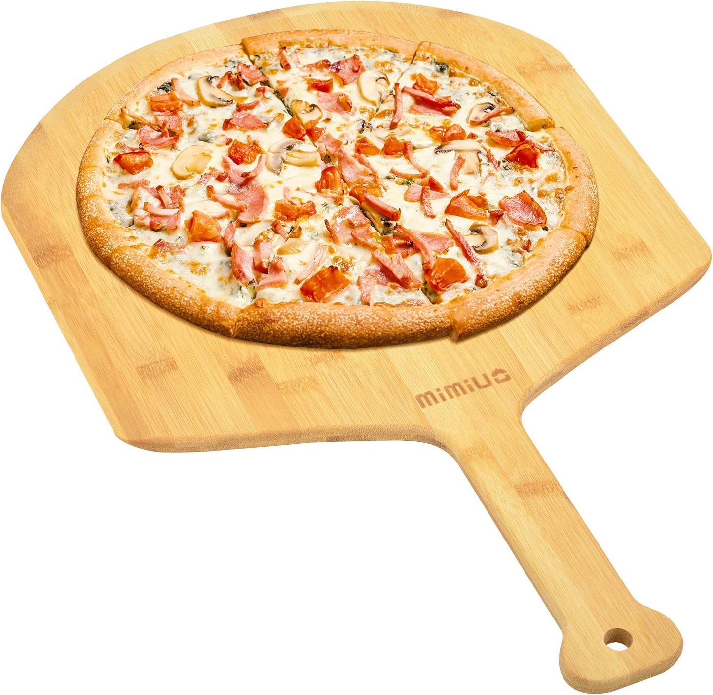 Natural Bamboo Pizza Peel - 15 Inch Wooden Spatula for Baking
