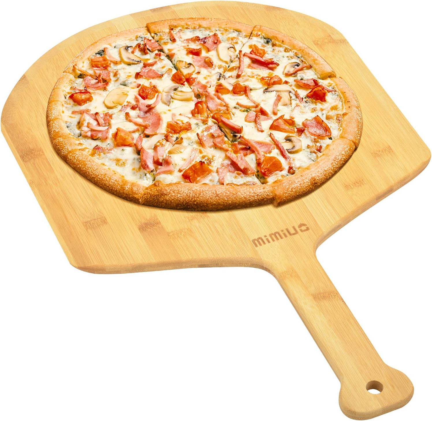Natural Bamboo Pizza Peel - 15 Inch Wooden Spatula for Baking