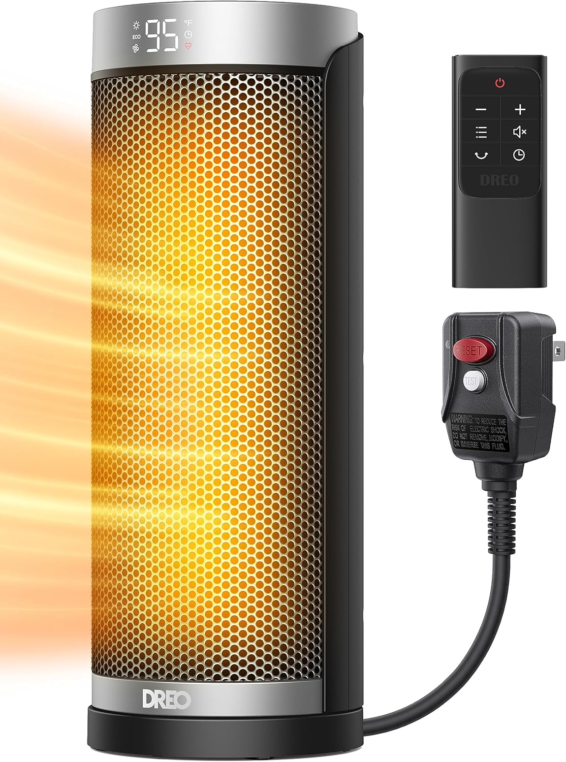 Dreo Space Heater for Bathroom with Remote and 70 Oscillation