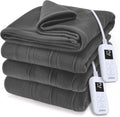 Queen Size Royal Ultra Fleece Heated Blanket 90in x 84in - Dark Gray