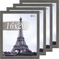 VCK 16x20 Picture Frame Set of 4 - Grey Wood-Grain Poster Frames