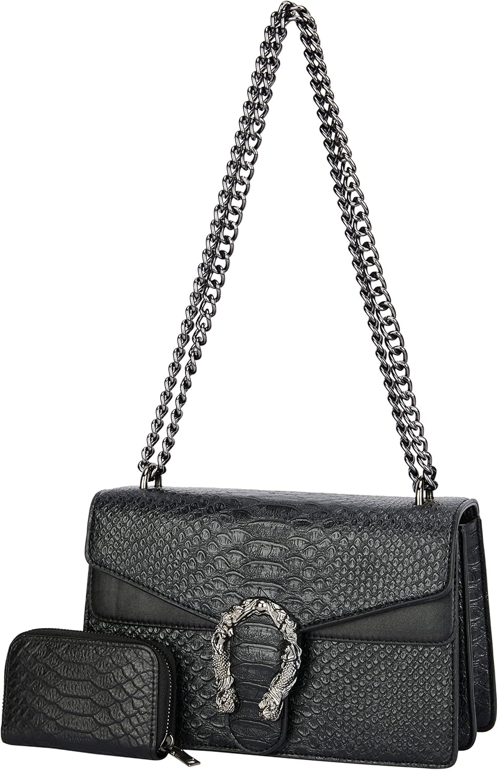 Leather Shoulder Bag Chain Purse for Women - Vintage Style