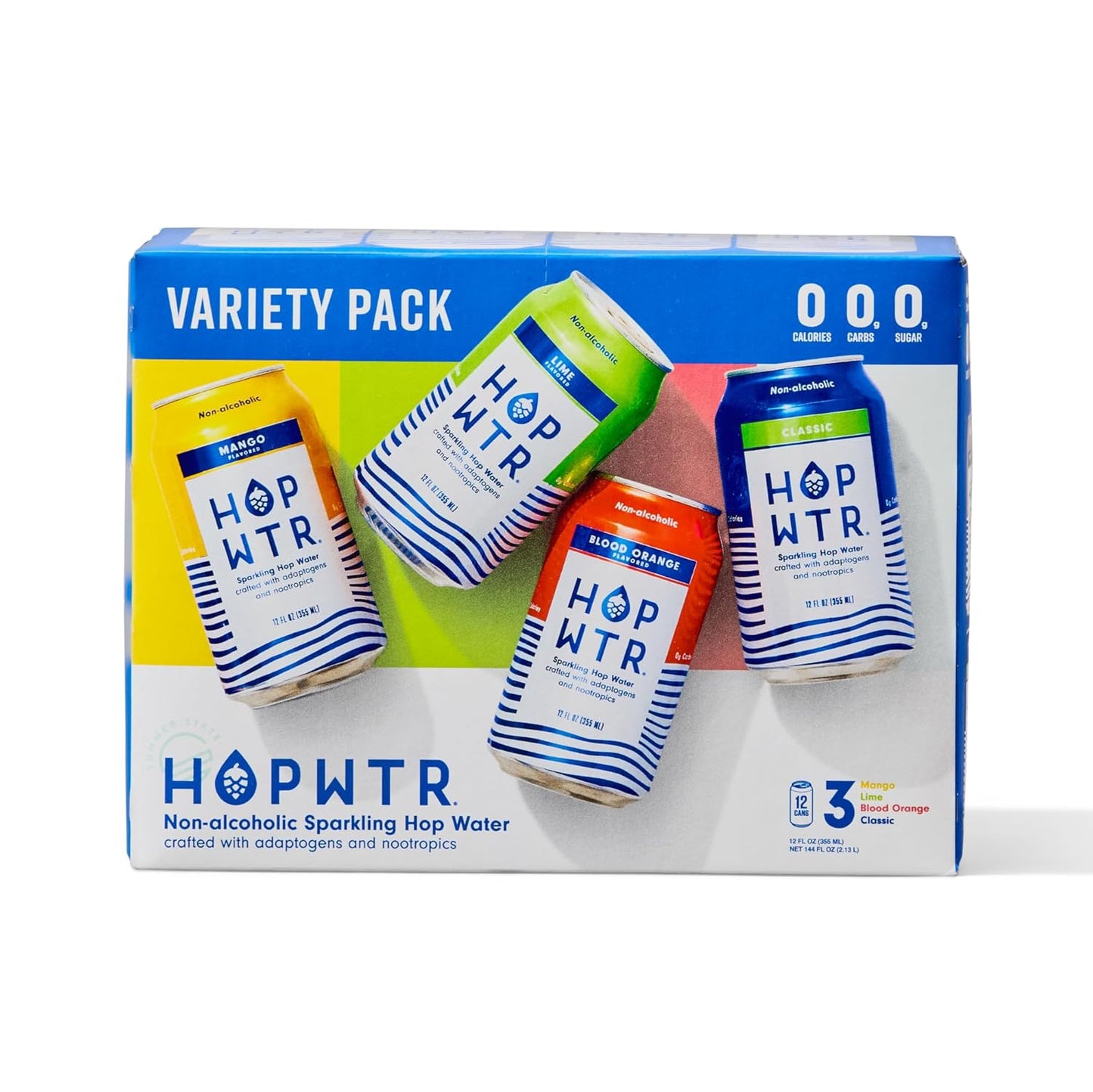 HOP WTR Sparkling Hop Water Variety Pack - Zero Calorie Refreshment