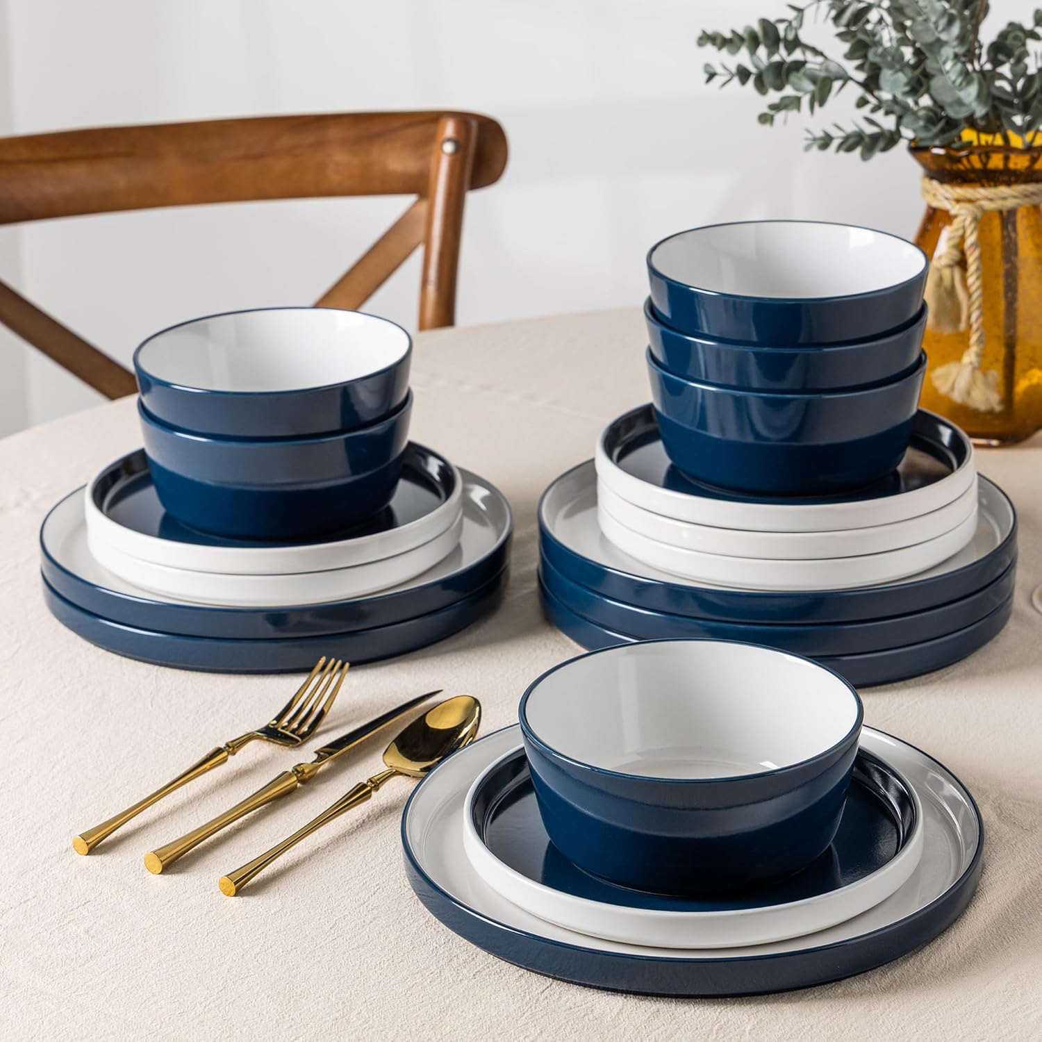 AmorArc Ceramic Dinnerware Set for 6 - Stylish & Durable Plates